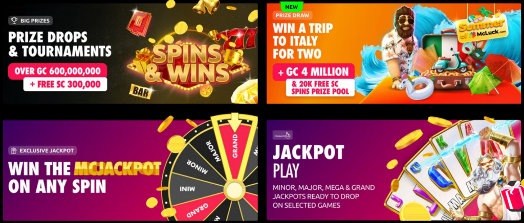 Promotions available at McLuck social casino