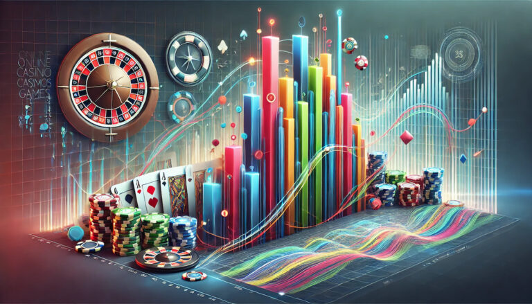 Dynamic graph showing the popularity of online casino games.