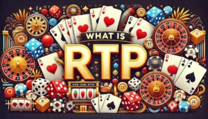 'What is RTP' text against a background of casino-related imagery.