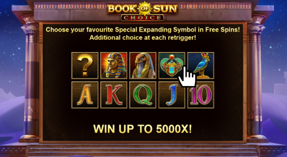 Book of Sun Choice online slot game entry page