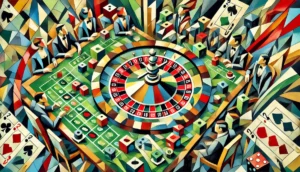 Roulette table in Cubist style.