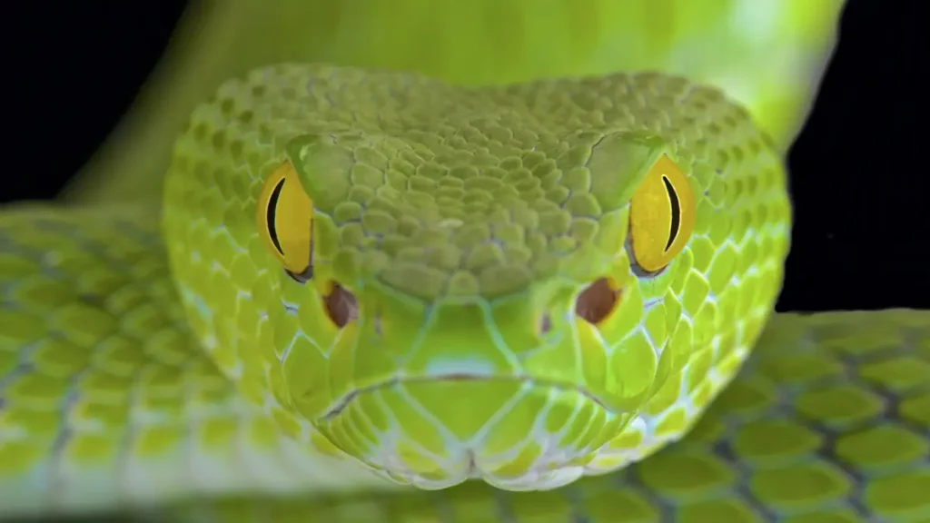 Large-eyed pitviper snake.